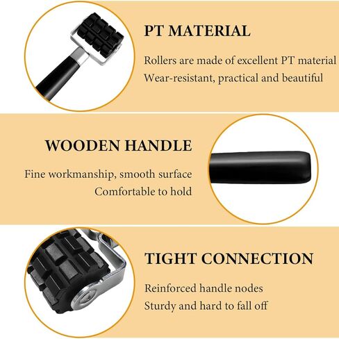 1 PCS Sound Deadening Car Seam Roller, Silicone Car Sound Deadening Application Wheel Roller, Seam Roller Equipped Smooth Handle for Heat Insulation Mat Wallpaper Application (Large Black-1PCS) in Kuwait