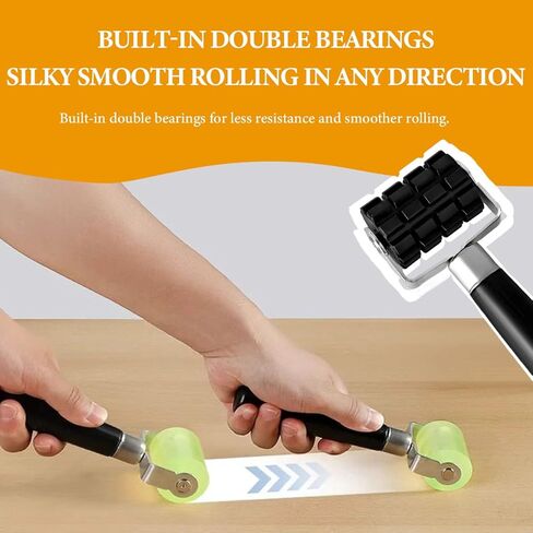 1 PCS Sound Deadening Car Seam Roller, Silicone Car Sound Deadening Application Wheel Roller, Seam Roller Equipped Smooth Handle for Heat Insulation Mat Wallpaper Application (Large Black-1PCS) in Kuwait