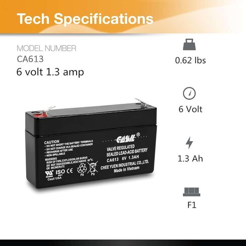 Casil 2 Pack 6v 4ah Battery for Panasonic Lc-R6v4pt, Lc-S416p, LC-R065P in Kuwait