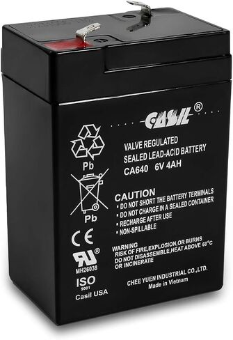 Casil 2 Pack 6v 4ah Battery for Panasonic Lc-R6v4pt, Lc-S416p, LC-R065P in Kuwait