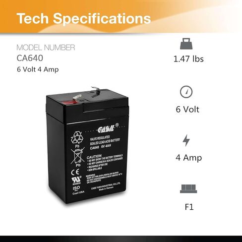 Casil 2 Pack 6v 4ah Battery for Panasonic Lc-R6v4pt, Lc-S416p, LC-R065P in Kuwait