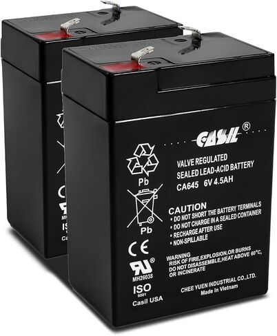 CASIL 2 Pack 6V 4AH بطارية لـ Panasonic LC-R6V4PT ، LC-S416P ، LC-R065P in Kuwait