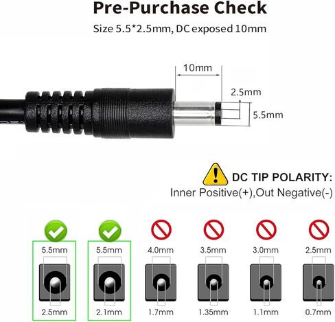 Tonton 9V 1A 5FT/1.5M AC DC 100V-240V Power Supply Adapter Cord for Arduino UNO R3 MEGA 2560 1280, Wall Charger Replacement for Arduino CCTV, Elegoo, IEIK UNO R3，US Plug White in Kuwait