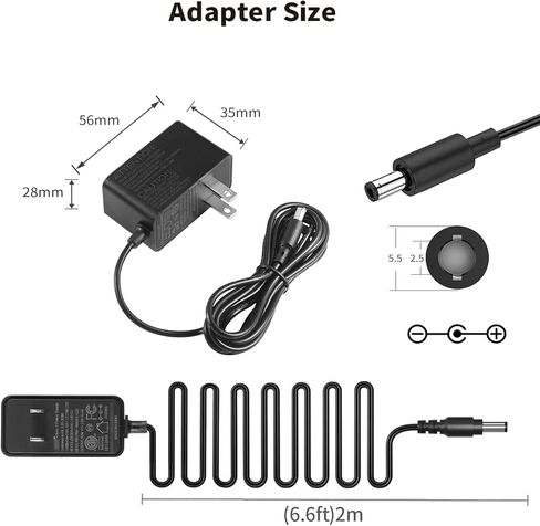 Tonton 9V 1A 5FT/1.5M AC DC 100V-240V Power Supply Adapter Cord for Arduino UNO R3 MEGA 2560 1280, Wall Charger Replacement for Arduino CCTV, Elegoo, IEIK UNO R3，US Plug White in Kuwait