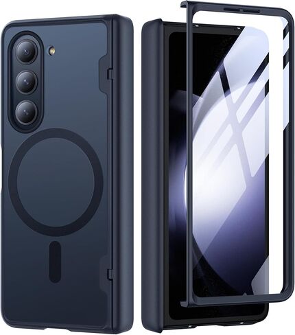 MOBOSI Privacy for Samsung Galaxy Z Fold 4 Case, Compatible with Magsafe, Built-in Hinge Protection & Front Screen Protector Full Body Slim Rugged Phone Case for Z Fold4 with S Pen Holder, Black in Saudi Arabia