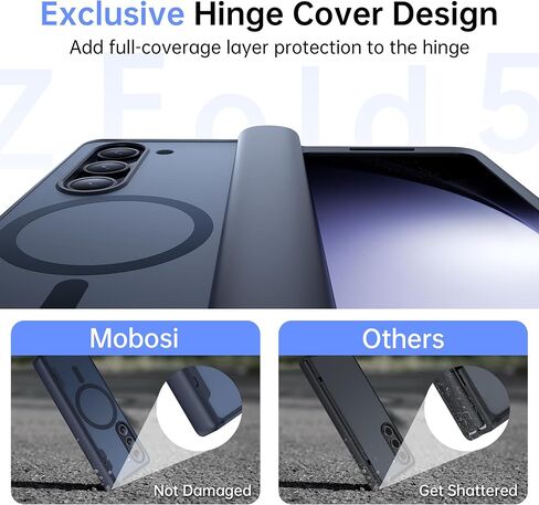 MOBOSI Privacy for Samsung Galaxy Z Fold 4 Case, Compatible with Magsafe, Built-in Hinge Protection & Front Screen Protector Full Body Slim Rugged Phone Case for Z Fold4 with S Pen Holder, Black in Saudi Arabia