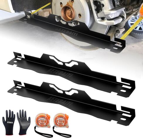 Automotive Wheel Alignment Tool Plate + 2 x 5m Metal Tape Measure, Stainless Steel Toe Alignment Tool Plate for Quick and Accurate Measurement of DIY Automotive Front End Adjustments (Black) in Saudi Arabia