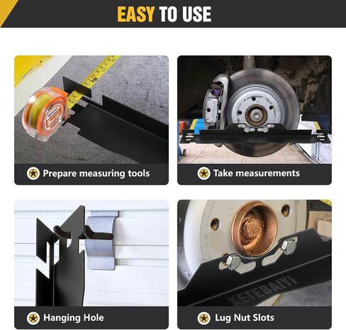 Automotive Wheel Alignment Tool Plate + 2 x 5m Metal Tape Measure, Stainless Steel Toe Alignment Tool Plate for Quick and Accurate Measurement of DIY Automotive Front End Adjustments (Black) in Saudi Arabia