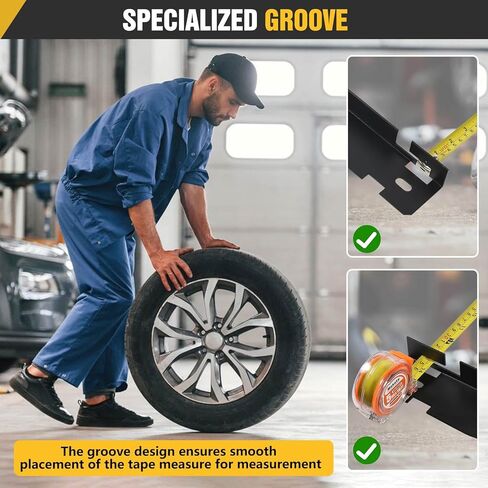 Automotive Wheel Alignment Tool Plate + 2 x 5m Metal Tape Measure, Stainless Steel Toe Alignment Tool Plate for Quick and Accurate Measurement of DIY Automotive Front End Adjustments (Black) in Saudi Arabia