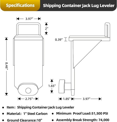 Shipping Container Jack Lug Leveler |Shipping Container Booster Lifter | Shipping Container Accessories Attachment - Storage Container Leveler Booster in Kuwait