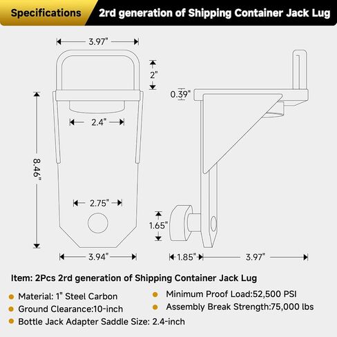 Shipping Container Jack Lug Leveler |Shipping Container Booster Lifter | Shipping Container Accessories Attachment - Storage Container Leveler Booster in Saudi Arabia