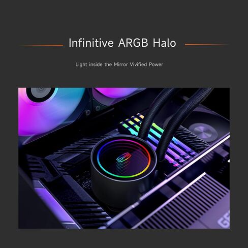 PCCooler CPS DA240 ARGB AIO CILLER COWNER ، 240 مم بارد وحدة المعالجة المركزية مع مراوح ARGB مزدوجة ، سرعة مضخة عالية الأداء 3000 دورة في الدقيقة ، وفعالية 240 مم AIO مبرد لألعاب الكمبيوتر الأبيض in Kuwait