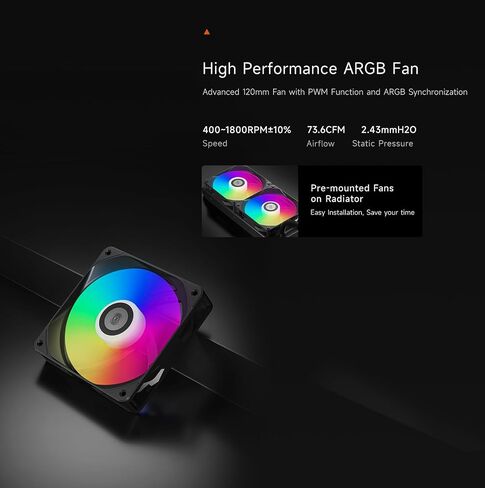 PCCooler CPS DA240 ARGB AIO CILLER COWNER ، 240 مم بارد وحدة المعالجة المركزية مع مراوح ARGB مزدوجة ، سرعة مضخة عالية الأداء 3000 دورة في الدقيقة ، وفعالية 240 مم AIO مبرد لألعاب الكمبيوتر الأبيض in Kuwait