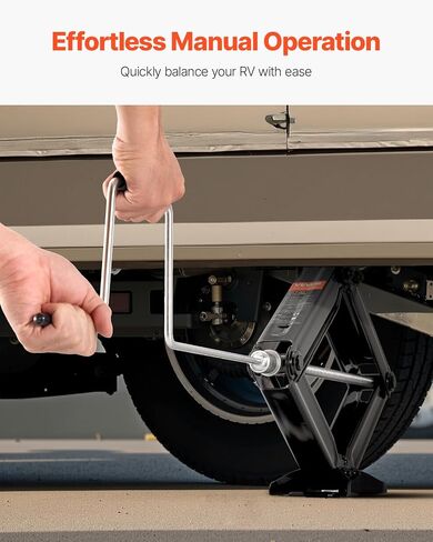 VEVOR 5000 lbs RV Scissor Jacks, 4-23.4 in RV Stabilizer Leveling Scissor Jacks, Set of 4, Heavy Duty Stabilizer Jack with Crank Handle, Socket and Bubble Levels, Not Easily Bent or Deformed in Saudi Arabia