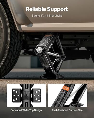 VEVOR 5000 lbs RV Scissor Jacks, 4-23.4 in RV Stabilizer Leveling Scissor Jacks, Set of 4, Heavy Duty Stabilizer Jack with Crank Handle, Socket and Bubble Levels, Not Easily Bent or Deformed in Saudi Arabia