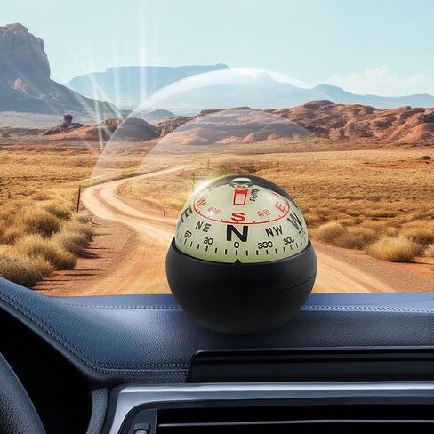 KanPas Dashboard Compass Ball with Double Dials for Cars Boats in Kuwait