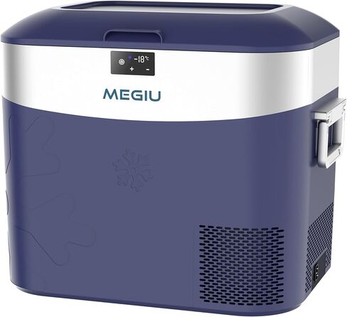 Car Refrigerator Portable Car Fridge 12V Refrigerator 23 Quart (22 Liter) Freezer Compressor Cooler 12V/24V DC 110～240 V AC for Outdoor Camping Travel Home Use -18℃~+15℃ (Blue) in Saudi Arabia