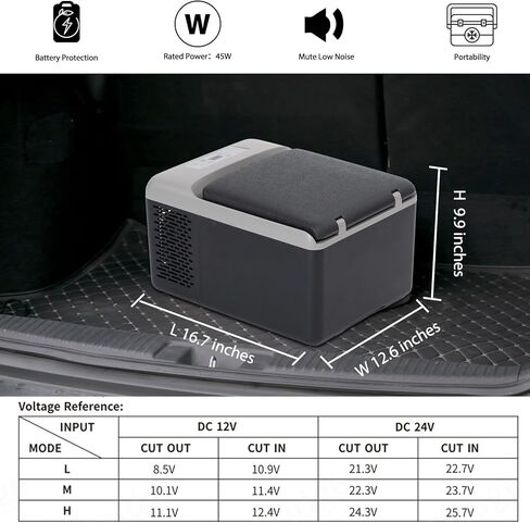 ALPICOOL C9PT PORTABLE CAR FREEDZER COOLER ، 12 فولت ثلاجة للسيارات ، 10 كوارت تبريد سريع ، مع 12/24V DC و 100-240V AC للهجرة الخارجية ، التخييم ، RV ، شاحنة (Black & Gray) in Kuwait