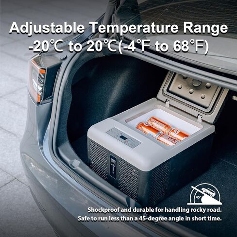 ALPICOOL C9PT PORTABLE CAR FREEDZER COOLER ، 12 فولت ثلاجة للسيارات ، 10 كوارت تبريد سريع ، مع 12/24V DC و 100-240V AC للهجرة الخارجية ، التخييم ، RV ، شاحنة (Black & Gray) in Kuwait