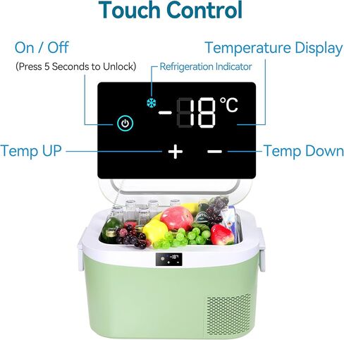 Car Refrigerator Portable Car Fridge 12V Refrigerator 23 Quart (22 Liter) Freezer Compressor Cooler 12V/24V DC 110～240 V AC for Outdoor Camping Travel Home Use -18℃~+15℃ (Blue) in Kuwait