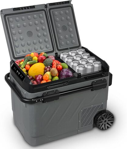 YELLOW JACKET 12 Volt Car Refrigerator, 16 Quart Electric Cooler, Portable Car Fridge for Outdoor Camping Travel, 12V/24V DC 110~240 Volt AC Refrigerator for Truck RV Home Office,-4℉-68℉ in Saudi Arabia