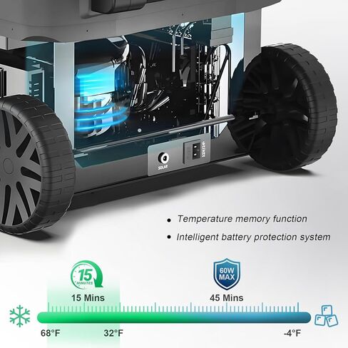 YELLOW JACKET 12 Volt Car Refrigerator, 16 Quart Electric Cooler, Portable Car Fridge for Outdoor Camping Travel, 12V/24V DC 110~240 Volt AC Refrigerator for Truck RV Home Office,-4℉-68℉ in Saudi Arabia