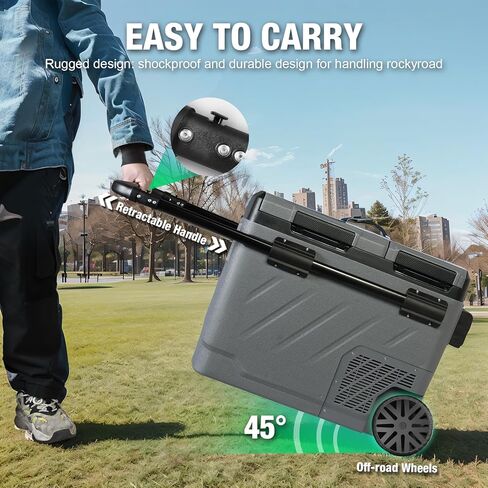 YELLOW JACKET 12 Volt Car Refrigerator, 16 Quart Electric Cooler, Portable Car Fridge for Outdoor Camping Travel, 12V/24V DC 110~240 Volt AC Refrigerator for Truck RV Home Office,-4℉-68℉ in Saudi Arabia