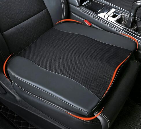Car Seat Cushion, Comfort Memory Foam Car Cushions for Driving - Sciatica & Lower Back Pain Relief, Driver Seat Pillow for Auto, Office Chair, Wheelchair - Black in Saudi Arabia