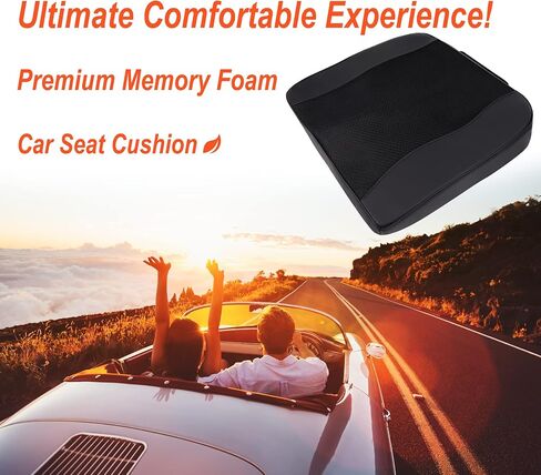 Car Seat Cushion, Comfort Memory Foam Car Cushions for Driving - Sciatica & Lower Back Pain Relief, Driver Seat Pillow for Auto, Office Chair, Wheelchair - Black in Saudi Arabia