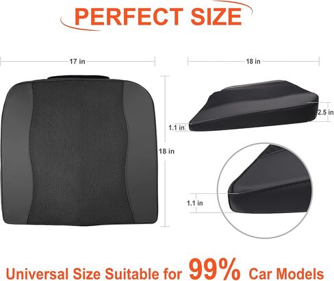 Car Seat Cushion, Comfort Memory Foam Car Cushions for Driving - Sciatica & Lower Back Pain Relief, Driver Seat Pillow for Auto, Office Chair, Wheelchair - Black in Saudi Arabia