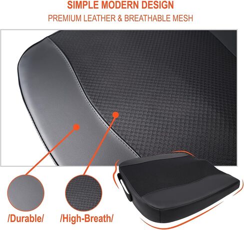 Car Seat Cushion, Comfort Memory Foam Car Cushions for Driving - Sciatica & Lower Back Pain Relief, Driver Seat Pillow for Auto, Office Chair, Wheelchair - Black in Saudi Arabia