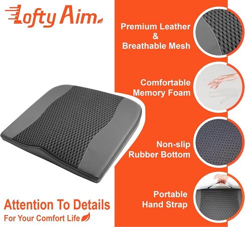 Car Seat Cushion, Comfort Memory Foam Car Cushions for Driving - Sciatica & Lower Back Pain Relief, Driver Seat Pillow for Auto, Office Chair, Wheelchair - Black in Kuwait