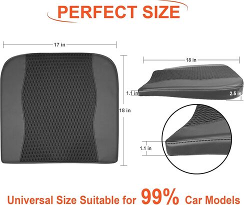 Car Seat Cushion, Comfort Memory Foam Car Cushions for Driving - Sciatica & Lower Back Pain Relief, Driver Seat Pillow for Auto, Office Chair, Wheelchair - Black in Kuwait