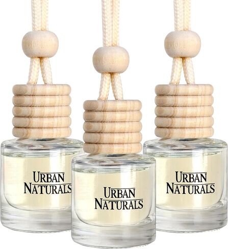Urban Naturals Car Air Freshener Diffuser 1 Pack - Ocean Mist & Sea Salt Scent, 45+ Days Long Lasting Fragrance, Made in USA, Glass & Wood, Hanging Design + Vent Cip, Easy to Use in Saudi Arabia