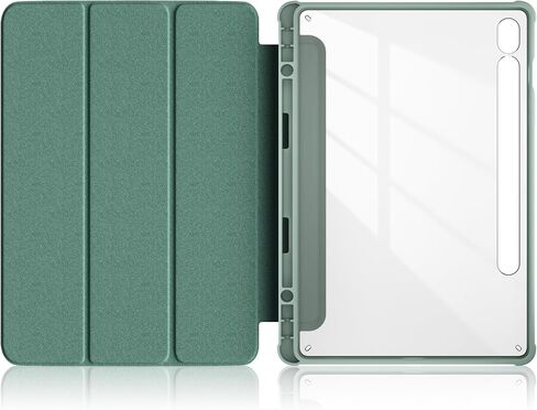 علبة Samsung Galaxy Tab S9 11 بوصة 2023 ، غطاء Slim Drop Protection Tri-Fold مع ظهور شفاف الصلبة وغطاء ذكي قلم مع Wake/Sleep Dark ، Blue Dark in Kuwait