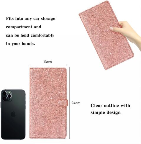 2Pack Leather Car Registration and Insurance Card Holder, Car Document Holder for Cards License with Magnetic Shut (Black) in Kuwait