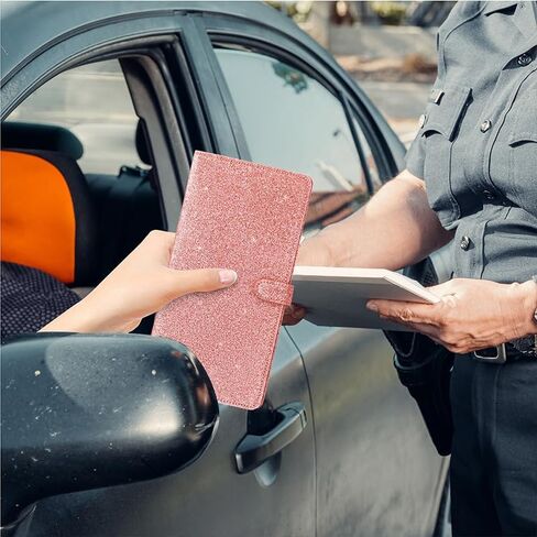 2Pack Leather Car Registration and Insurance Card Holder, Car Document Holder for Cards License with Magnetic Shut (Black) in Kuwait