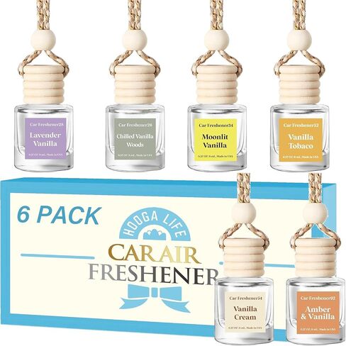 HoogaLife Car Air Freshener Diffuser 2 Pack Hanging Air Freshener Diffuser - Vanilla Cream Fragrance Oil Air D iffuser for Car, 45+ Days Long Lasting Fragrance Made in USA C ar Air Fresheners in Saudi Arabia