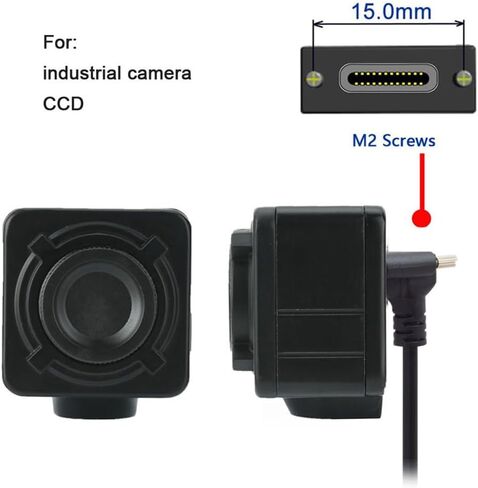 JSER Down Up Angled USB 3.1 Type-C Dual Screw Locking to Standard USB3.0 Data Cable 90 Degree Compatible for Camera (3.0M) in Kuwait