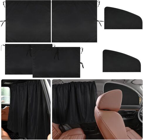 Kansmart 5 PCS Car Stertains 95 ٪ Light Forcing Car Privacy Stretains لحماية الأشعة فوق البنفسجية ، وجانب خصوصية Auto Sunshades التخييم لسيارة سيدان سيارات الدفع الرباعي للتخييم in Kuwait