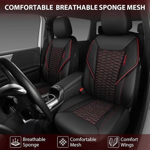 CAR PASS 3D Foam Faux Leather Car Seat Covers Full Set, Grey Breathable PU Leather Seat Covers for Cars, Luxury Universal Fit for SUVs Vans Sedan Truck Automotive, Armrest Airbag Compatible, All Gray in Saudi Arabia