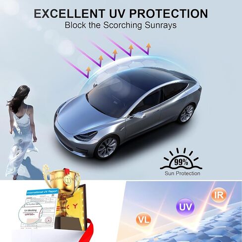 2025 Latest Tesla Model Y Sunshade Roof【Blocks 99% UV, Never Sag!】Magnetic Nano Ice-Crystal Coatings Glass Roof Sun Shade, Heat Insulation Light-Tight Sunshade Accessories for Tesla Model Y 2020-2024 in Saudi Arabia