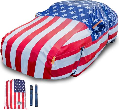 Joon U.S. Flag Sedan Car Cover Waterproof All Weather - Car Covers for Automobiles - Car Covers Waterproof Car Cover (A3 - See Size Chart) in Saudi Arabia