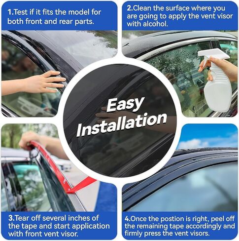 Window Visors Rain Guards for 1997-2003 Chevy Malibu, Out-Channel Window Vent Wind Deflectors Visors Shades for 1997 1998 1999 Oldsmobile Cutlass Sedan in Kuwait