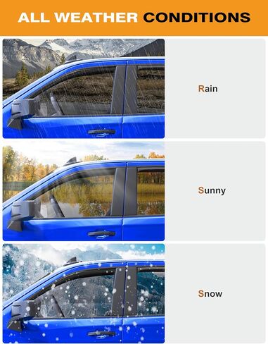 حراس المطر في القناة يناسبون تشيفي سيلفرادو/GMC Sierra 1500 2019-2025 Crew Cab Extra Window Windows Depants Days Valsors Agensive Car Accessories Fongors Rain Guards -4 PCs in Kuwait
