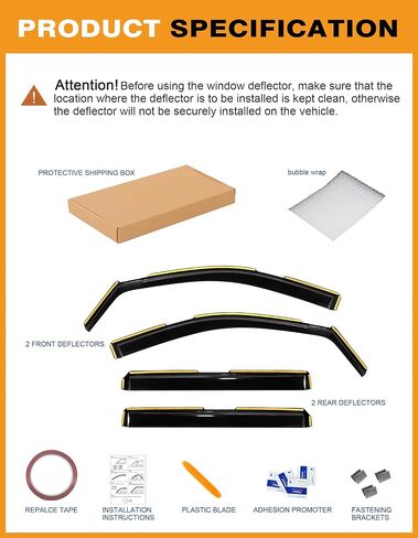 حراس المطر في القناة يناسبون تشيفي سيلفرادو/GMC Sierra 1500 2019-2025 Crew Cab Extra Window Windows Depants Days Valsors Agensive Car Accessories Fongors Rain Guards -4 PCs in Kuwait