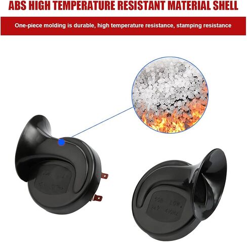 2pcs 300db قرون قطار سوبر بصوت عالٍ ، 12 فولت مقاوم للماء ، أدوات استبدال الهواء ، قرن سيارة كهربائية مزدوجة ، إكسسوارات السيارات العالمية للسيارة ، دراجة نارية ، شاحنة ، دراجة ، قارب (أحمر) in Kuwait