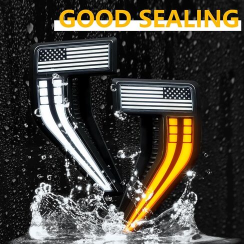 Fender Vent for F150 2021-2024 Fender Emblems Front Fender Badge Side Vent Cover for F150 Accessories XL XLT Lariat Limited Platinum, 1 Pair (21F150-Vents-Led) in Saudi Arabia