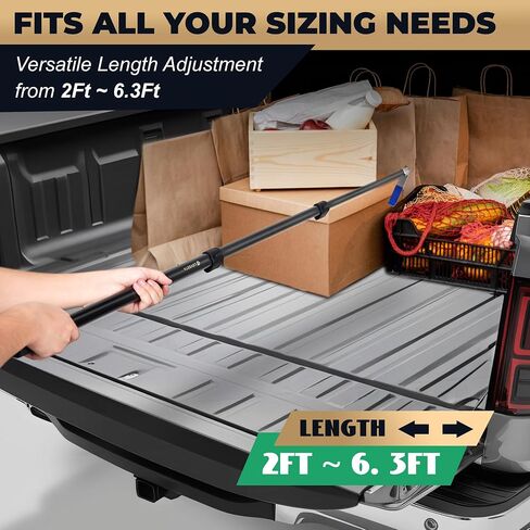 LOVEETA® 6.3 Ft Magnetically Mounted Cargo Grabber Reach Retriever Tool - 3.0 New Upgraded Extendable Pickup Truck Bed Accessories, Multi-Use Truck Bed Reach Tool (Jet Black) - 2 Hooks 1 Mounted Plate in Saudi Arabia