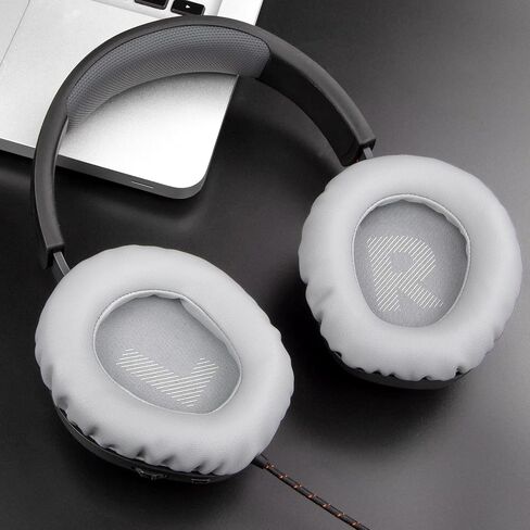 SOULWIT Professional Replacement Earpads Cushions for JBL Quantum 100/100X/100P/100M2 (Q100/Q100X/Q100P/Q100M2), Quantum 350 (Q350) Headphones, Ear Pads with Softer Protein Leather - Titanium in Kuwait